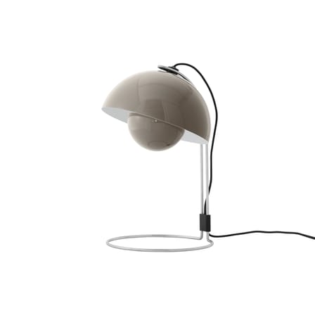Lampe de table Flowerpot VP4 métal gris-beige / H 36 cm - By Verner Panton, 1968 - &tradition