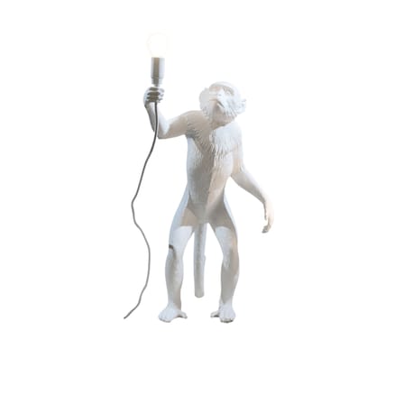 Lampe de table Monkey Standing plastique blanc / Indoor - H 54 cm - Seletti