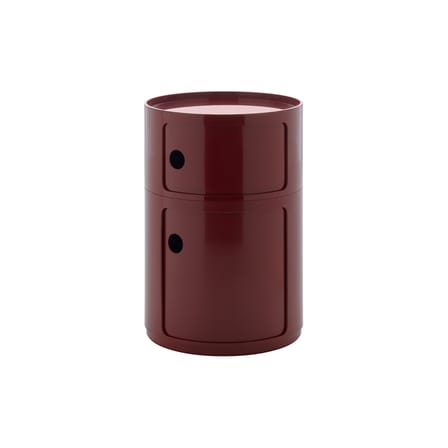 Portaoggetti Componibili New Big materiale plastico rosso / 2 Cassetti - Ø 42 x H 61,5 cm - Kartell