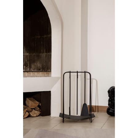 Serviteur de cheminée Port métal noir / 3 outils avec support - Ferm Living