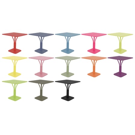 Table carrée Luxembourg métal vert / 80 x 80 cm - Pied central - Aluminium - Fermob