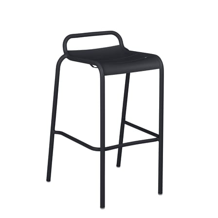 Tabouret de bar Luxembourg métal noir / Aluminium - H 78 cm - Fermob