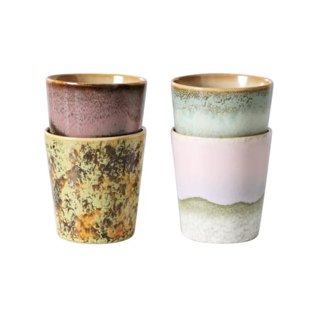 Set de 4 tasses à café 70s ceramics / 23 cl - HK LIVING