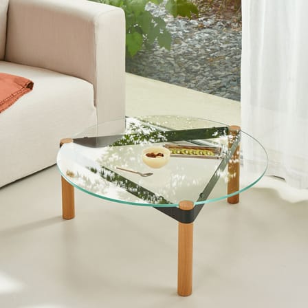Tavolino Disc vetro trasparente / Ø 80 cm - TIPTOE