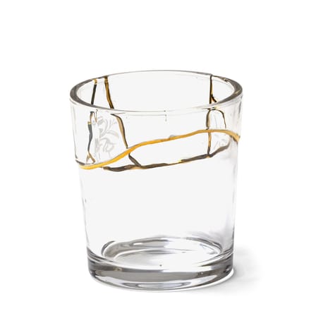 Verre Kintsugi n°3 verre transparent or / Verre & or fin - Seletti