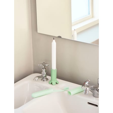 Bougeoir Arcs Small métal vert / H 9 cm - Hay