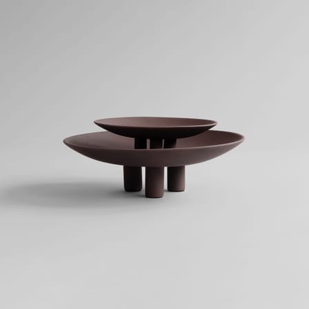 Centre de table Duck Big céramique marron / Ø 45 x H 14 cm - 101 COPENHAGEN