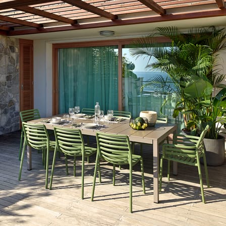 Lot de 6 chaises empilables Doga Bistrot vert - NARDI