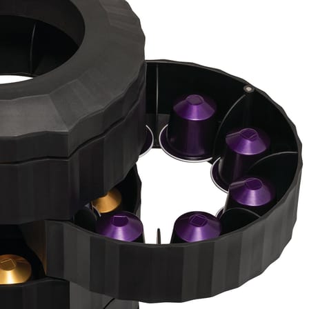 Distributeur de capsules de café Plissé plastique noir / Pour 40 capsules - Alessi