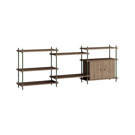 Étagère Shelving System – s.85.3.B bois marron / L 239 x H 85 x Prof. 35 cm - MOEBE