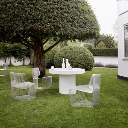 Fauteuil Pantonova Concave métal argent / Verner Panton, 1971 - MONTANA
