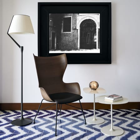 Lampadaire Angelo Stone LED  / H 173 cm - Tissu plisssé - Kartell