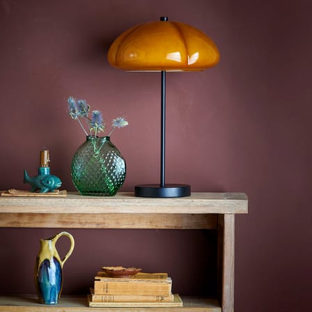 Lampe de table Kinoko verre orange - Bloomingville