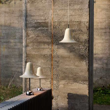 Lampe de table Pantop métal beige / Ø 23 cm - Verner Panton (1980) - Verpan