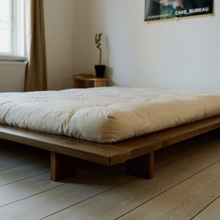 Lit double Japan bois marron / Pour matelas 180 x 200 cm - KARUP