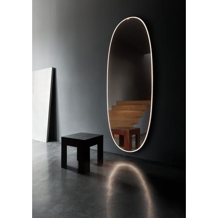 Miroir lumineux La Plus Belle argent métal LED / By Starck - H 205 cm - Flos