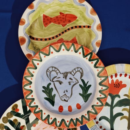 The Lovers 03 Plate ceramic multicoloured / Set of 2 - Ø 25.8 cm - Serax