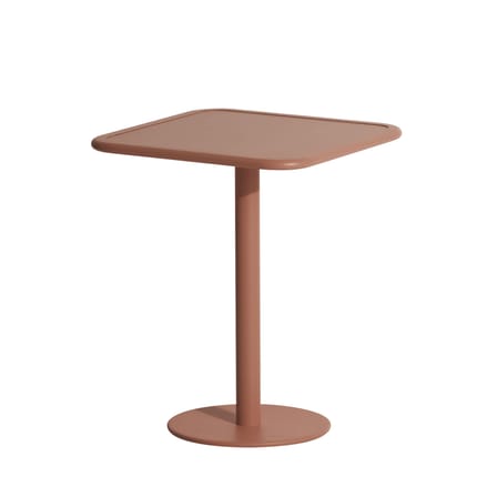 quadratischer Tisch Week-end Bistrot metall braun / 60 x 60 cm - Aluminium - Petite Friture