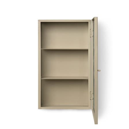 Rangement mural Haze métal beige / L 35 x H 60 cm - Verre cannelé - Ferm Living