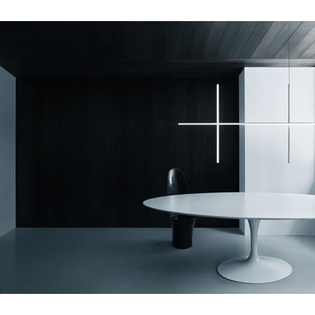 Suspension Coordinates S2 gris argent métal LED / L 176 cm x H 92 cm - Flos