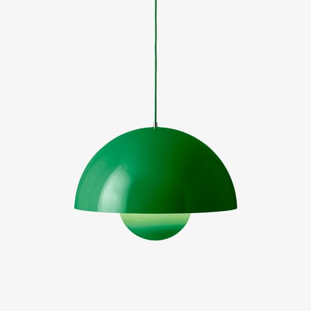 Suspension Flowerpot Big VP2 métal vert signal / Ø 50 cm - Verner Panton, 1968 - &tradition