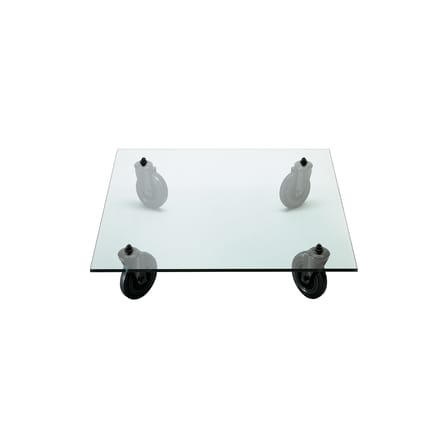 Table basse  verre transparent / Gae Aulenti, 1980 - 110 x 110 cm - Fontana Arte