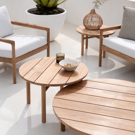 Table basse Quatro Outdoor bois naturel / Ø 95 x H 35 cm - Teck - Ethnicraft