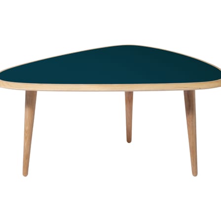 Table basse Small bleu bois naturel / 85 x 53 cm - Laque - RED Edition