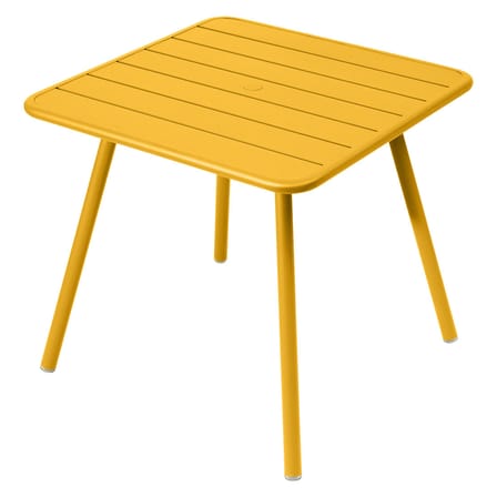 Table carrée Luxembourg métal jaune / 80 x 80 cm - 4 pieds - Fermob