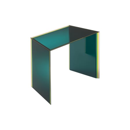 Table d'appoint Bisel 02 verre vert / 60 x 35 x H 50 cm - Fait main en Italie - Glas Italia