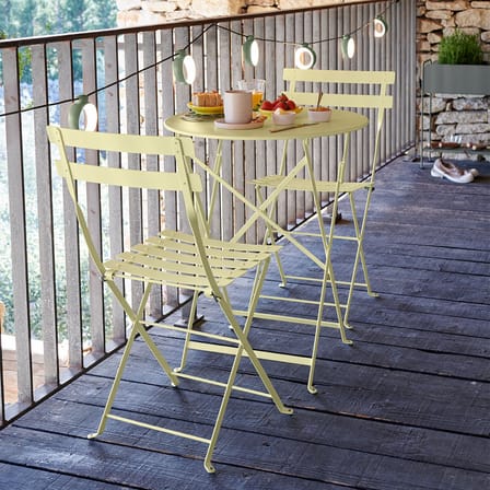 Table pliante Bistro métal bleu / Ø 60 cm - Acier / 2 personnes - Fermob
