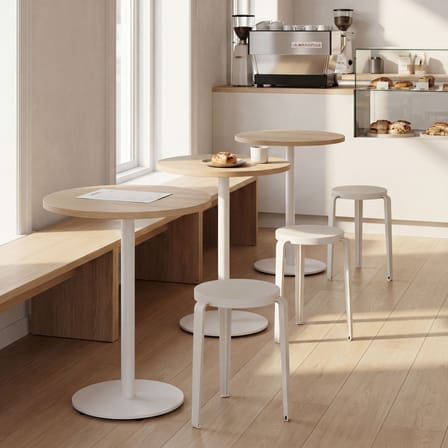 Tabouret empilable Lou Chroma bois blanc / Bois éco-certifié - TIPTOE