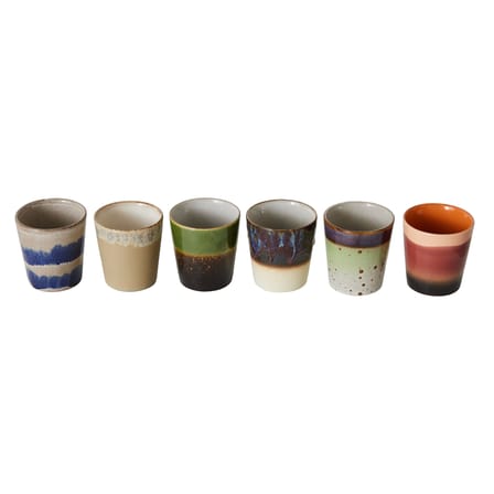 Set de 6 tasses à café 70s ceramics / 23 cl - HK LIVING