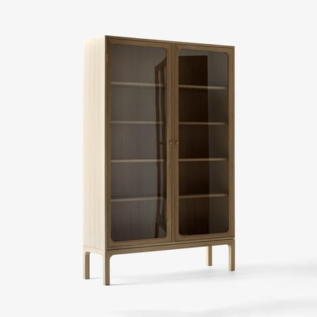 Vaisselier Trace Double SC88 bois naturel / L 120 x H 192 cm - &tradition