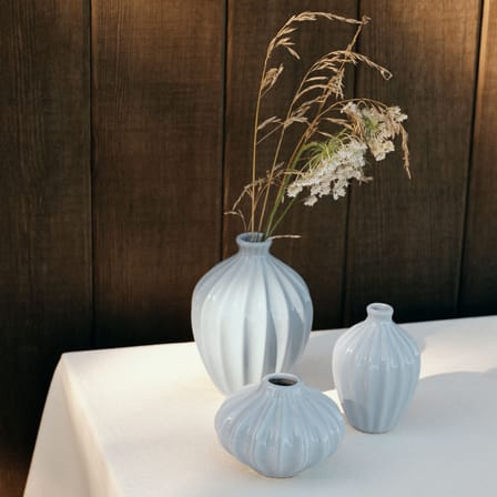 Set de 3 mini vases Amalie céramique vert  - BROSTE COPENHAGEN