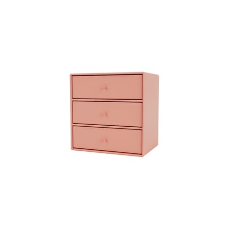 Rangement mural Montana Mini 1007 bois rose / 3 tiroirs - 35 x 35 x P 25 cm / Seconde vie - MONTANA