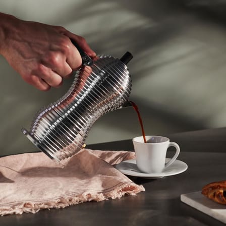 Cafetière italienne Pulcina métal noir / Induction - 3 tasses - Alessi