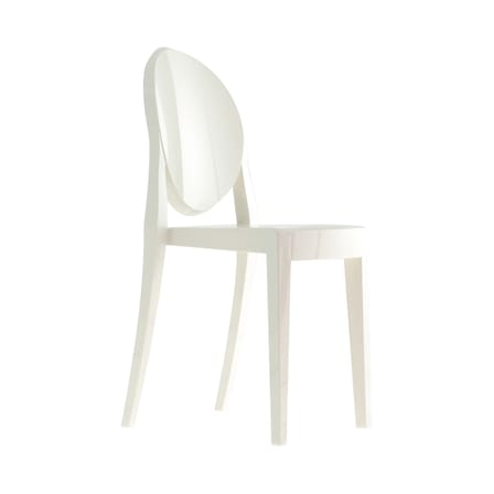 Chaise empilable Victoria Ghost plastique blanc / Polycarbonate 2.0 - Philippe Starck, 2005 - Kartell