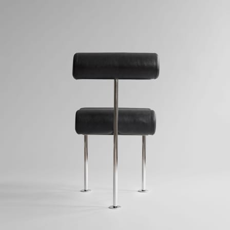Chaise rembourrée Hiro cuir noir - 101 COPENHAGEN