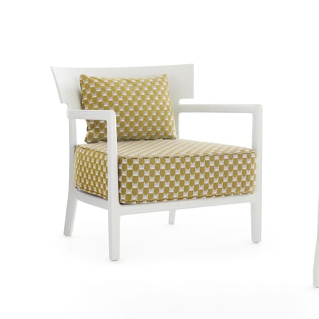 Coussin d'extérieur Liberty tissu jaune / 45 x 32 cm - Kartell