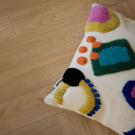 Coussin Fiesta / 45 x 45 cm - Laine recyclée tissée main - COLORTHERAPIS