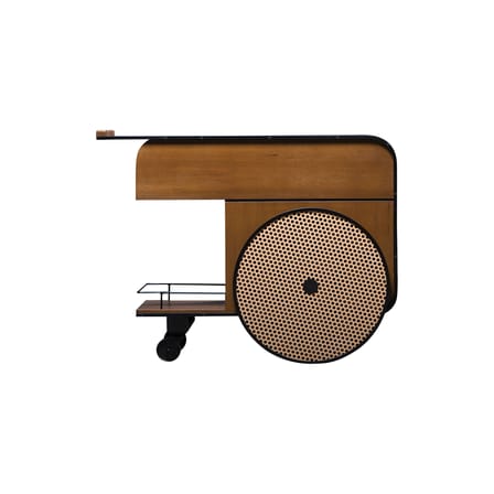 Desserte Trink bois naturel / Chariot bar - 100 x 54 x H 75 cm / Tôle perforée - KANN DESIGN