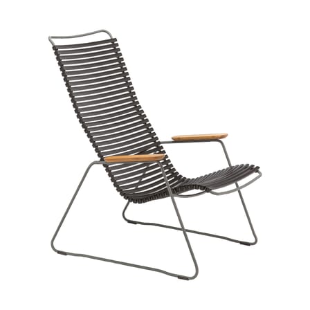 Fauteuil bas Click Lounge plastique noir / Dossier haut - Houe