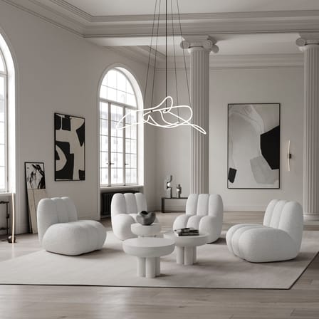 Fauteuil rembourré Toe blanc / Tissu bouclé - 101 COPENHAGEN