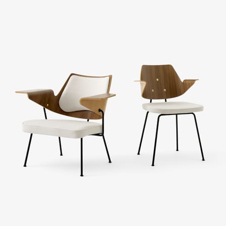 Fauteuil RFH RD7 bois naturel / Robin Day, 1951 - Assise rembourrée - &tradition