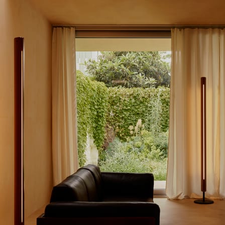 Lampadaire Seki-Han bois naturel / Réédition 1963 - H 168 cm - Flos