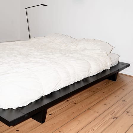Lit double Japan bois noir / Pour matelas 160 x 200 cm - KARUP