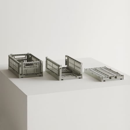 Panier Colour Crate plastique gris Small / 17 x 26,5 cm - Recyclé - Hay