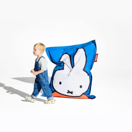 Pouf bambini Junior x Miffy tessuto blu / 130 x 100 cm - Nylon - Fatboy