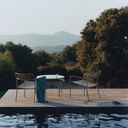 Table basse T37 métal vert / Ø 80 x H 49.5 cm - Tolix